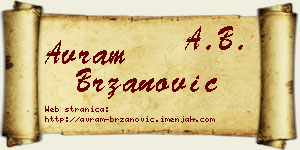 Avram Brzanović vizit kartica